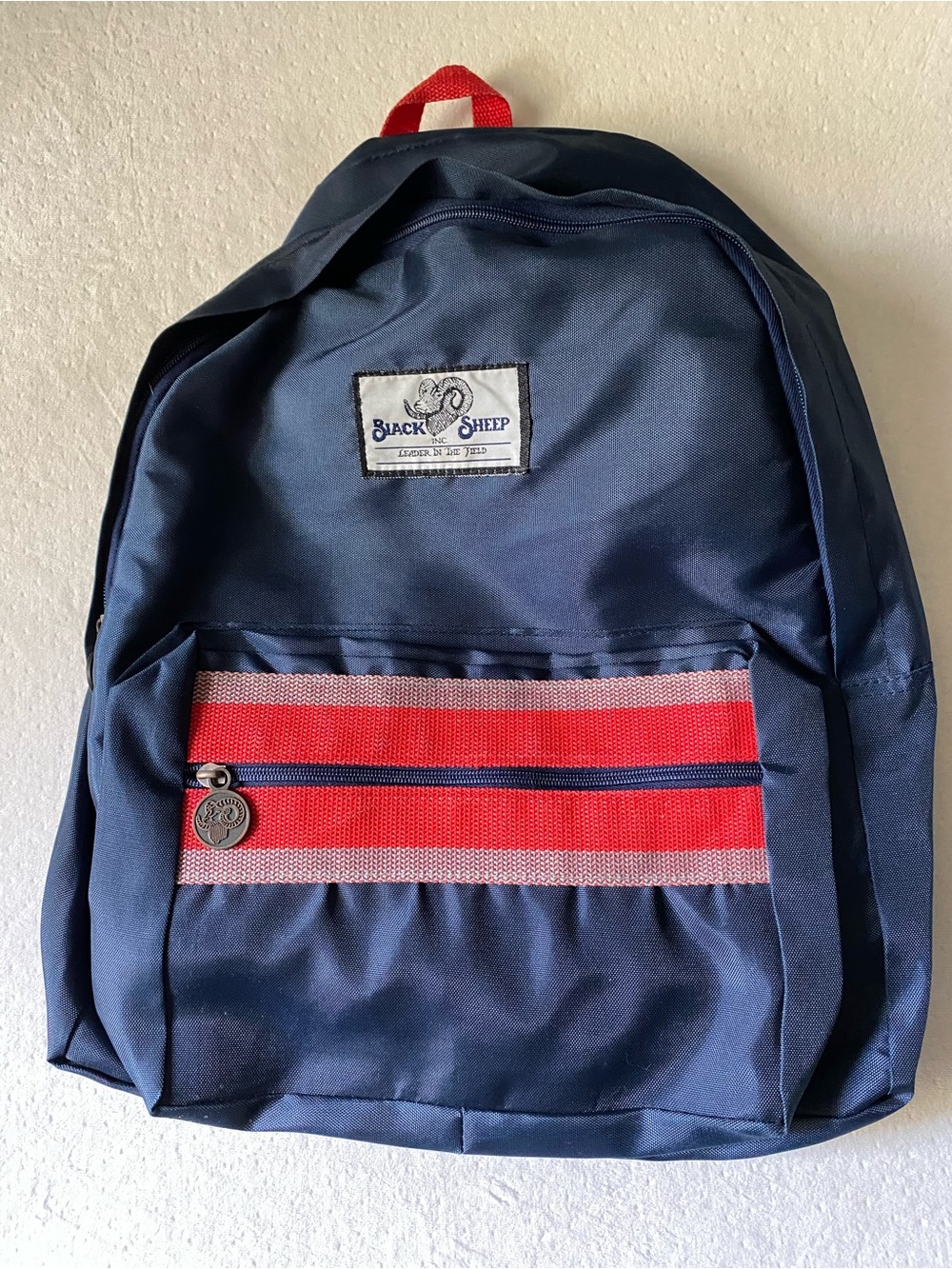 Vintage 80s / 90s Black Sheep Inc. Navy Blue Canvas Backpack - 16"x 13